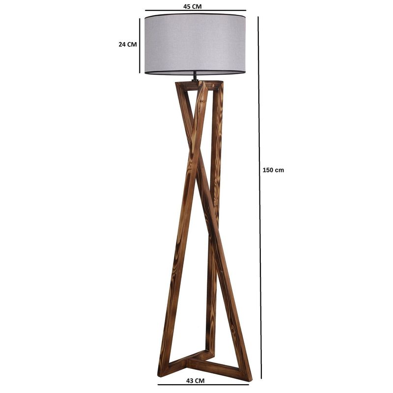 Casa si Gradina - Corpuri si surse de iluminat - Veioze si lampi - Lampadare - Lampadar, Opviq, lemn, maro gri, 150 cm - Infinity.ro