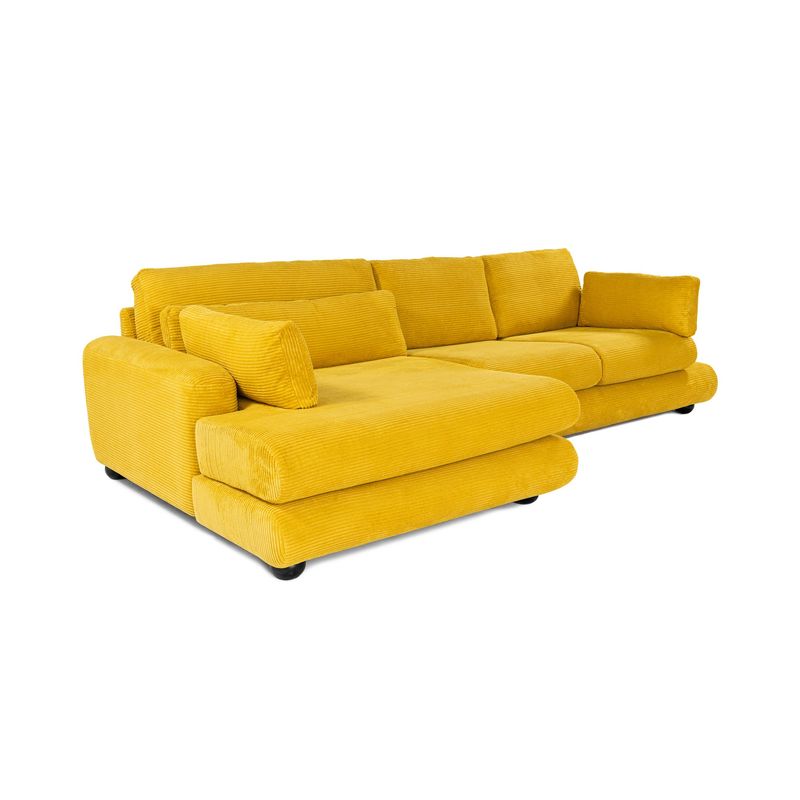 Casa si Gradina - Mobilier - Canapele si coltare - Coltare - Coltar, Hanah Home, lemn fag si pal, verde masliniu, 330x105x90 cm - Infinity.ro