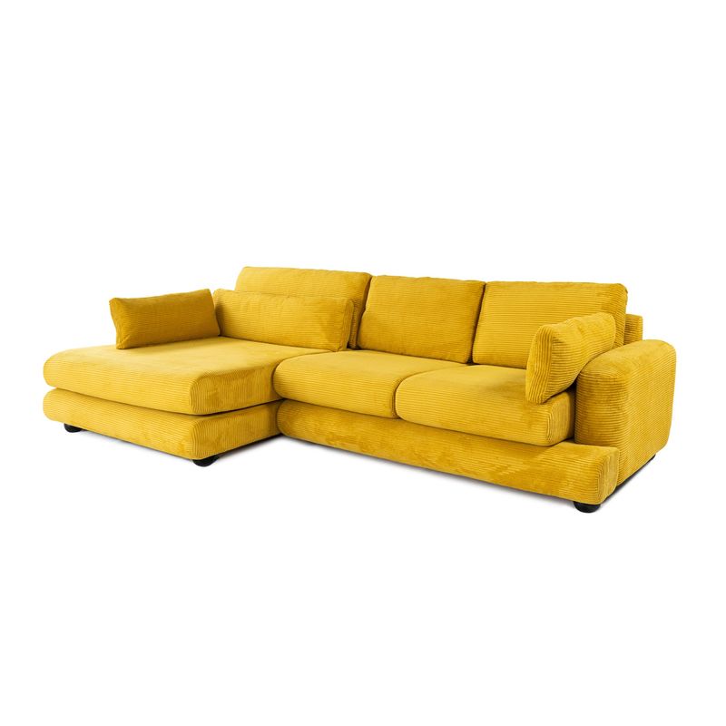 Casa si Gradina - Mobilier - Canapele si coltare - Coltare - Coltar, Hanah Home, lemn fag si pal, verde masliniu, 330x105x90 cm - Infinity.ro