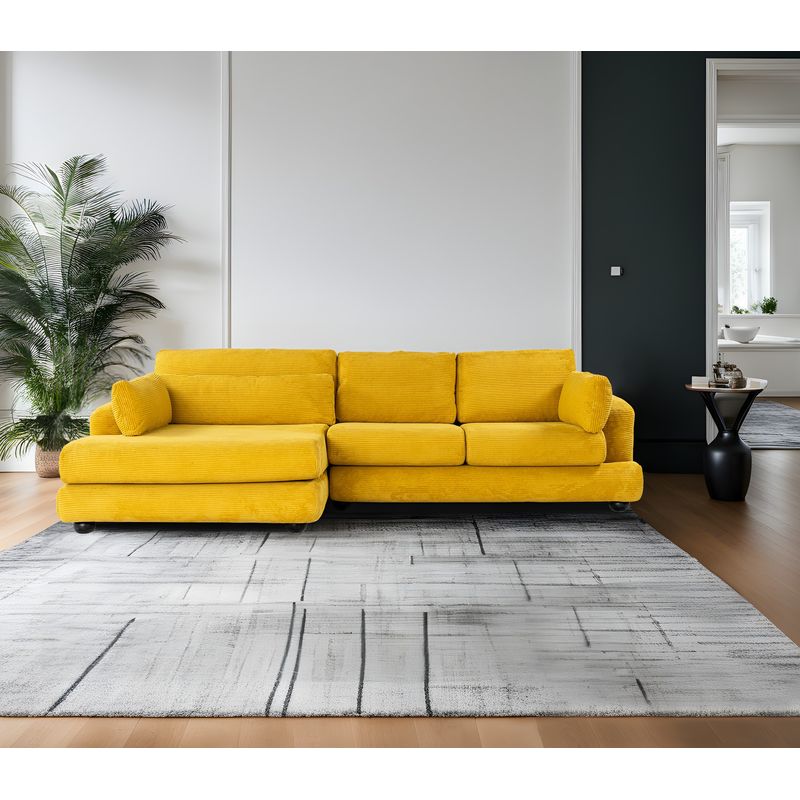 Casa si Gradina - Mobilier - Canapele si coltare - Coltare - Coltar, Hanah Home, lemn fag si pal, verde masliniu, 330x105x90 cm - Infinity.ro