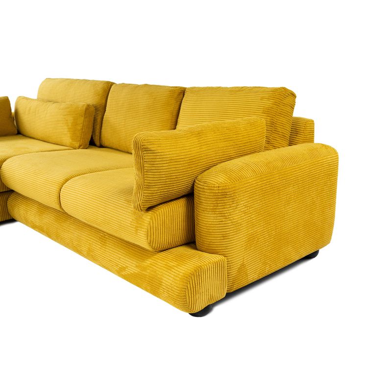 Casa si Gradina - Mobilier - Canapele si coltare - Coltare - Coltar, Hanah Home, lemn fag si pal, verde masliniu, 330x105x90 cm - Infinity.ro
