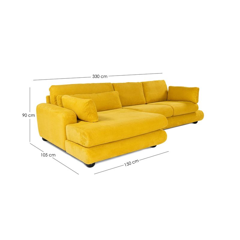 Casa si Gradina - Mobilier - Canapele si coltare - Coltare - Coltar, Hanah Home, lemn fag si pal, verde masliniu, 330x105x90 cm - Infinity.ro