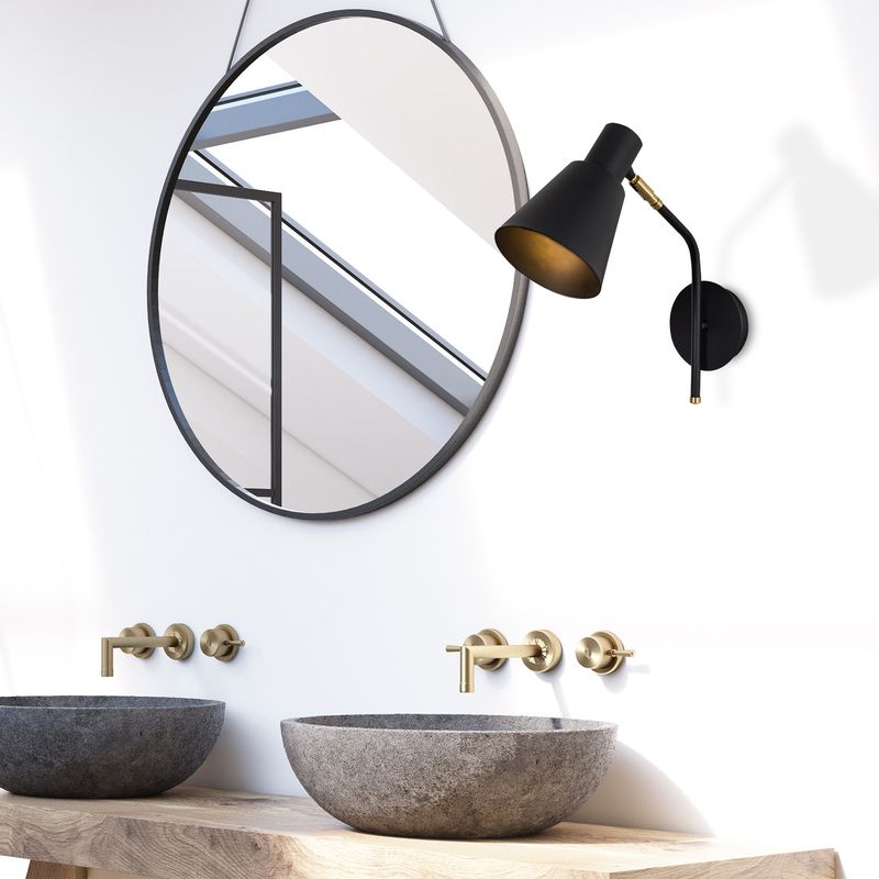 Casa si Gradina - Corpuri si surse de iluminat - Plafoniere, aplice si spoturi - Aplica, Opviq, metal, negru auriu, 14x36x40 cm - Infinity.ro