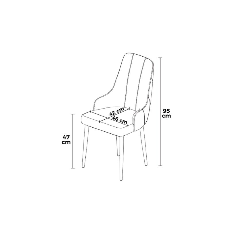 Casa si Gradina - Mobilier - Scaune si fotolii - Scaune - Set scaune, Hanah Home, lemn, crem si alb, 46x42x95 cm, 6 piese - Infinity.ro