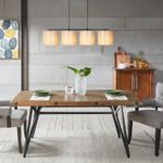 Casa si Gradina - Corpuri si surse de iluminat - Lustre si pendule - Lustra, Opviq, metal, negru crem, 110x25 cm, inaltime reglabila - Infinity.ro