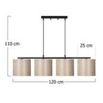 Casa si Gradina - Corpuri si surse de iluminat - Lustre si pendule - Lustra, Opviq, metal, negru crem, 110x25 cm, inaltime reglabila - Infinity.ro