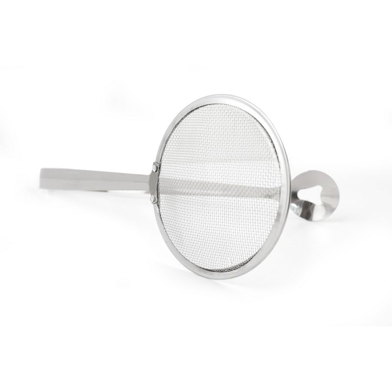 Casa si Gradina - Bucatarie si vesela - Ustensile bucatarie - Polonice, linguri si clesti de bucatarie - Cleste cu strecuratoare, Hermia, inox, multicolor, 29 cm, diametru strecuratoare 10 cm - Infinity.ro