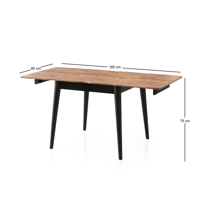 Casa si Gradina - Mobilier - Mese si birouri - Mese bucatarie si dining - Masa extensibila, Hanah Home, PAL melaminat, pin atlantic, 80x80x75 cm, extensibila la 160 cm - Infinity.ro