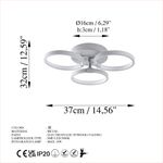 Casa si Gradina - Corpuri si surse de iluminat - Lustre si pendule - Lustra, Opviq, metal, gri nardo, 37x32x9 cm - Infinity.ro