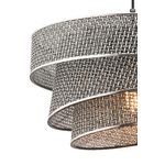 Casa si Gradina - Corpuri si surse de iluminat - Lustre si pendule - Lustra, Opviq, corp metalic, gri, abajur bumbac, 40x40x72 cm - Infinity.ro