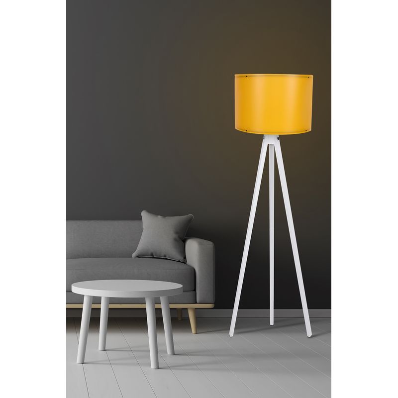 Casa si Gradina - Corpuri si surse de iluminat - Veioze si lampi - Lampadare - Lampadar, Opviq, mdf, galben alb, 145 cm - Infinity.ro