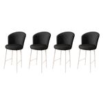 Casa si Gradina - Mobilier - Scaune si fotolii - Tabureti - Set tabureti bar, Hanah Home, metal, negru alb, 46x40x102 cm, 4 bucati - Infinity.ro