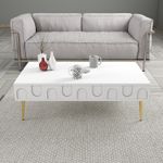 Casa si Gradina - Mobilier - Mese si birouri - Masute de cafea - Masuta de cafea, Hanah Home, pal melaminat, alb auriu, 105x60x33.6 cm - Infinity.ro