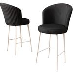 Casa si Gradina - Mobilier - Scaune si fotolii - Tabureti - Set tabureti bar, Hanah Home, metal, negru alb, 46x40x102 cm, 4 bucati - Infinity.ro