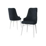 Casa si Gradina - Mobilier - Scaune si fotolii - Scaune - Set scaune, Hanah Home, metal, antracit si alb, 46x42x95 cm, 6 piese - Infinity.ro