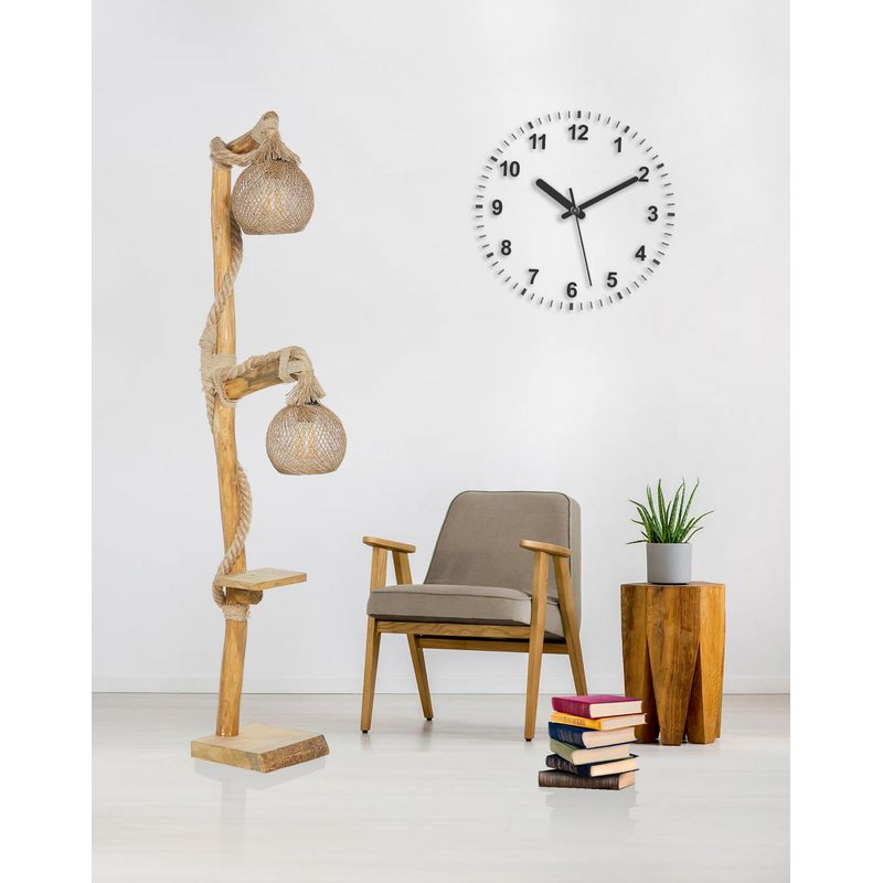 Casa si Gradina - Corpuri si surse de iluminat - Veioze si lampi - Lampadare - Lampadar, Opviq, lemn, natural, 140 cm - Infinity.ro