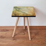Casa si Gradina - Mobilier - Mese si birouri - Mese living - Masa laterala, Hanah Home, mdf, bej maro alb, 35x35x42 cm - Infinity.ro