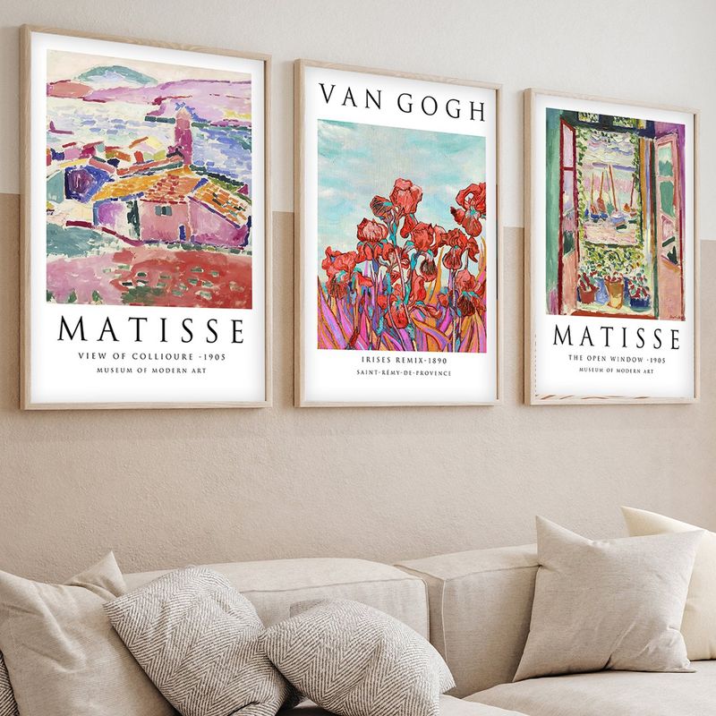 Casa si Gradina - Decoratiuni - Tablouri - Tablou decorativ cu rama, Wallxpert, mdf si lemn masiv, multicolor, 50x70 cm, set 3 piese, 693BSE1974 - Infinity.ro