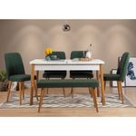 Casa si Gradina - Mobilier - Seturi de mobilier - Seturi mese si scaune - Set masa extensibila si scaune, Hanah Home, pal melaminat, pin atlantic, alb, verde, 120x75x77 cm - Infinity.ro