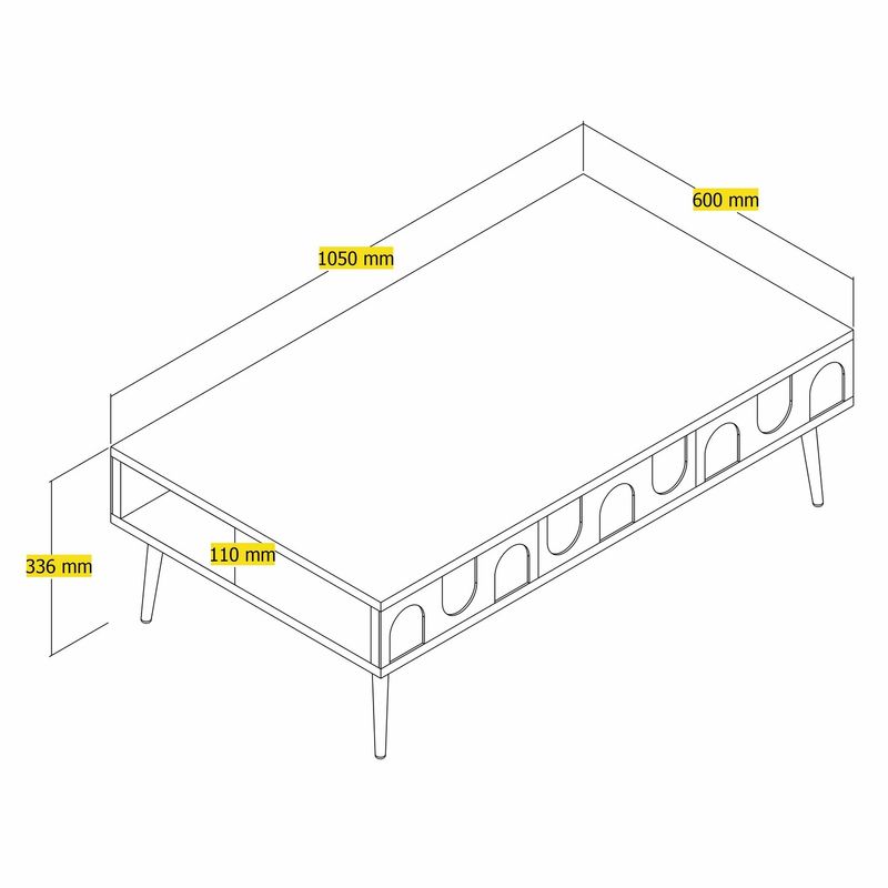 Casa si Gradina - Mobilier - Mese si birouri - Masute de cafea - Masuta de cafea, Hanah Home, pal melaminat, alb auriu, 105x60x33.6 cm - Infinity.ro