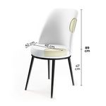 Casa si Gradina - Mobilier - Scaune si fotolii - Scaune - Set scaune, Hanah Home, metal, fume si negru, 45x42x89 cm, 4 bucati - Infinity.ro
