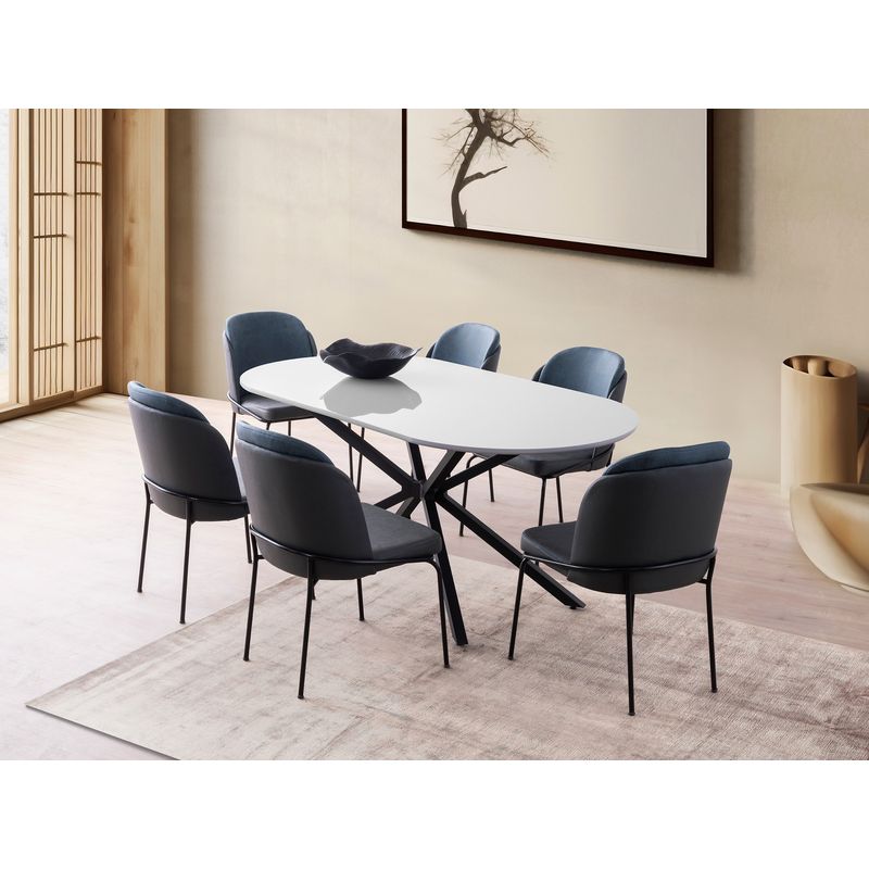 Casa si Gradina - Mobilier - Mese si birouri - Mese bucatarie si dining - Masa dining, Hanah Home, mdf, gri deschis, 180x90x79 cm - Infinity.ro