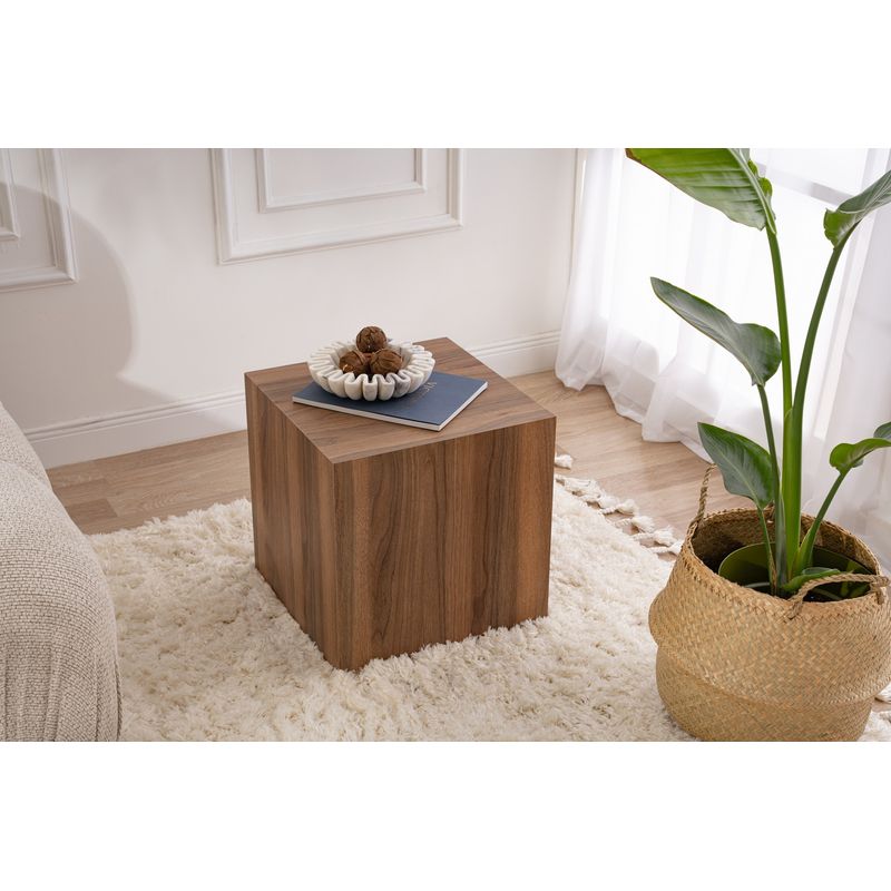 Casa si Gradina - Mobilier - Mese si birouri - Mese living - Masa laterala, Hanah Home, mdf, nuc, 45x45x50 cm - Infinity.ro
