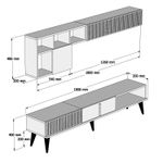 Casa si Gradina - Mobilier - Comode si corpuri - Comode - Comoda tv, Hanah Home, pal melaminat, nuc, 180x40x35 cm, 845HCT3078 - Infinity.ro