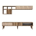 Casa si Gradina - Mobilier - Comode si corpuri - Comode - Comoda tv, Hanah Home, pal melaminat, nuc, 180x40x35 cm, 845HCT3078 - Infinity.ro