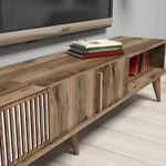 Casa si Gradina - Mobilier - Comode si corpuri - Comode - Comoda tv, Hanah Home, pal melaminat, nuc, 180x40x35 cm, 845HCT3078 - Infinity.ro