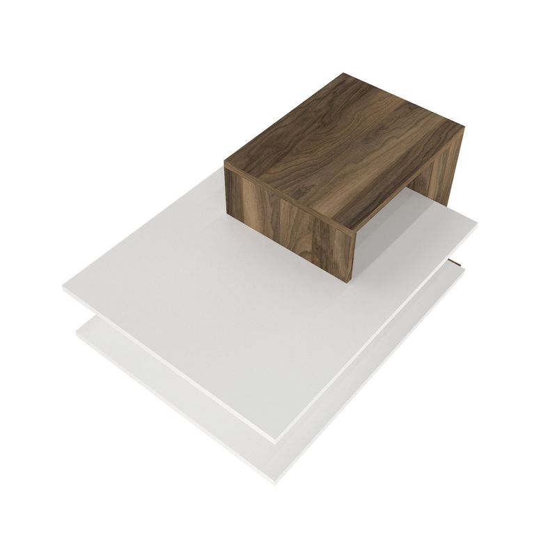 Casa si Gradina - Mobilier - Mese si birouri - Masute de cafea - Masuta de cafea, Hanah Home, pal melaminat, alb si nuc, 84.8x60x43.6 cm - Infinity.ro