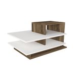 Casa si Gradina - Mobilier - Mese si birouri - Masute de cafea - Masuta de cafea, Hanah Home, pal melaminat, alb si nuc, 84.8x60x43.6 cm - Infinity.ro