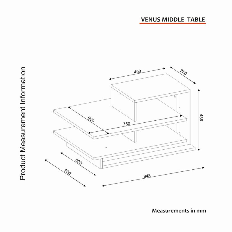 Casa si Gradina - Mobilier - Mese si birouri - Masute de cafea - Masuta de cafea, Hanah Home, pal melaminat, alb si nuc, 84.8x60x43.6 cm - Infinity.ro