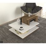 Casa si Gradina - Mobilier - Mese si birouri - Masute de cafea - Masuta de cafea, Hanah Home, pal melaminat, alb si nuc, 84.8x60x43.6 cm - Infinity.ro