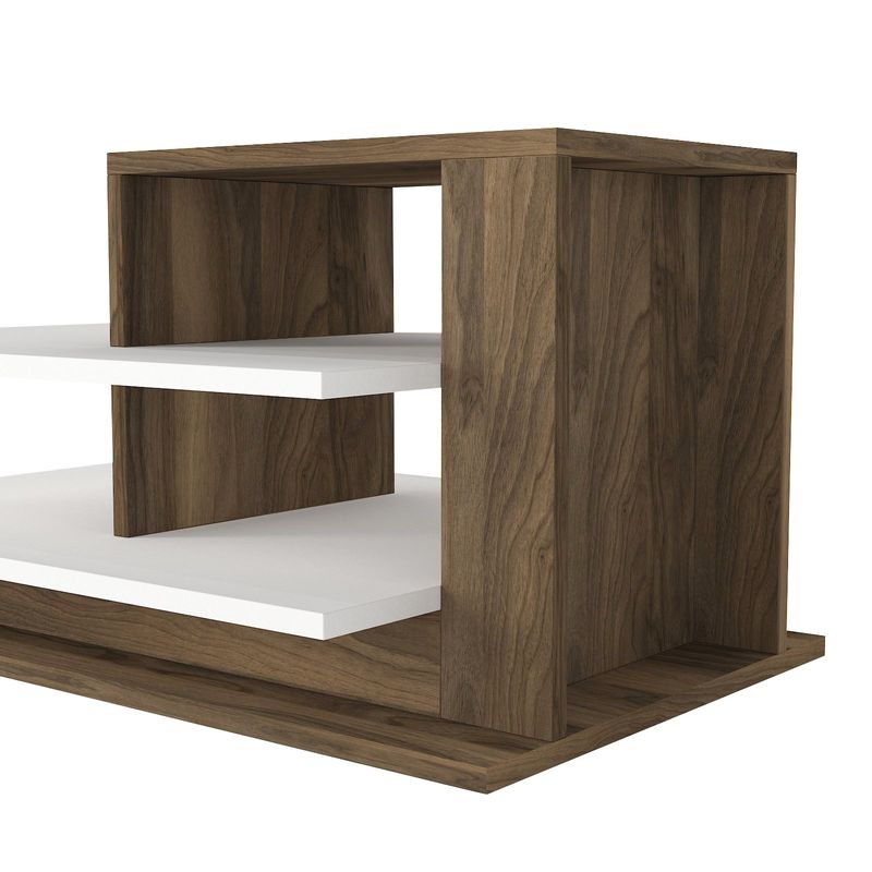Casa si Gradina - Mobilier - Mese si birouri - Masute de cafea - Masuta de cafea, Hanah Home, pal melaminat, alb si nuc, 84.8x60x43.6 cm - Infinity.ro