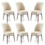 Casa si Gradina - Mobilier - Scaune si fotolii - Scaune - Set scaune, Hanah Home, metal, crem maro, 45x42x93 cm, 6 bucati - Infinity.ro