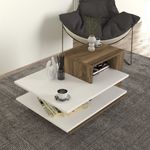 Casa si Gradina - Mobilier - Mese si birouri - Masute de cafea - Masuta de cafea, Hanah Home, pal melaminat, alb si nuc, 84.8x60x43.6 cm - Infinity.ro