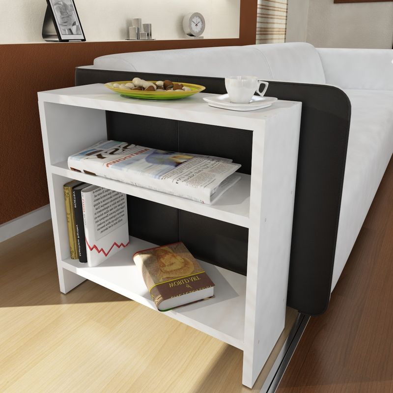 Casa si Gradina - Mobilier - Mese si birouri - Mese living - Masa laterala, Hanah Home, panou aglomerat melaminat, alb, 51x49x17.5 cm - Infinity.ro