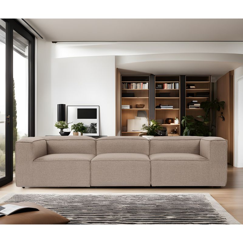 Casa si Gradina - Mobilier - Canapele si coltare - Canapele - Canapea 3 locuri, Hanah Home, in, maro, 297x105x66 cm - Infinity.ro