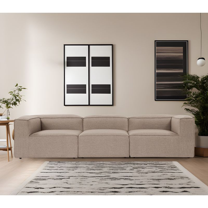 Casa si Gradina - Mobilier - Canapele si coltare - Canapele - Canapea 3 locuri, Hanah Home, in, maro, 297x105x66 cm - Infinity.ro