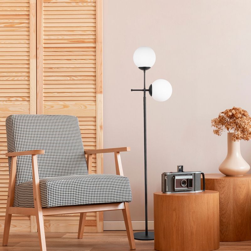 Casa si Gradina - Corpuri si surse de iluminat - Veioze si lampi - Lampadare - Lampadar, Opviq, metal, negru, 34x15x174 cm - Infinity.ro