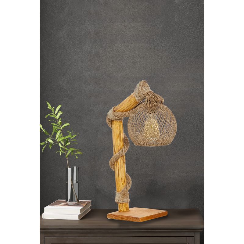 Casa si Gradina - Corpuri si surse de iluminat - Veioze si lampi - Lampadare - Lampadar, Opviq, lemn, natural, inaltime 50 cm - Infinity.ro
