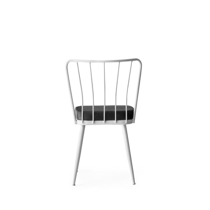 Casa si Gradina - Mobilier - Scaune si fotolii - Scaune - Set scaune, Hanah Home, metal, catifea, alb, 43x42x82 cm - Infinity.ro