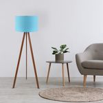 Casa si Gradina - Corpuri si surse de iluminat - Veioze si lampi - Lampadare - Lampadar, Opviq, mdf si pvc, albastru si maro, 38x140 cm - Infinity.ro
