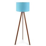 Casa si Gradina - Corpuri si surse de iluminat - Veioze si lampi - Lampadare - Lampadar, Opviq, mdf si pvc, albastru si maro, 38x140 cm - Infinity.ro