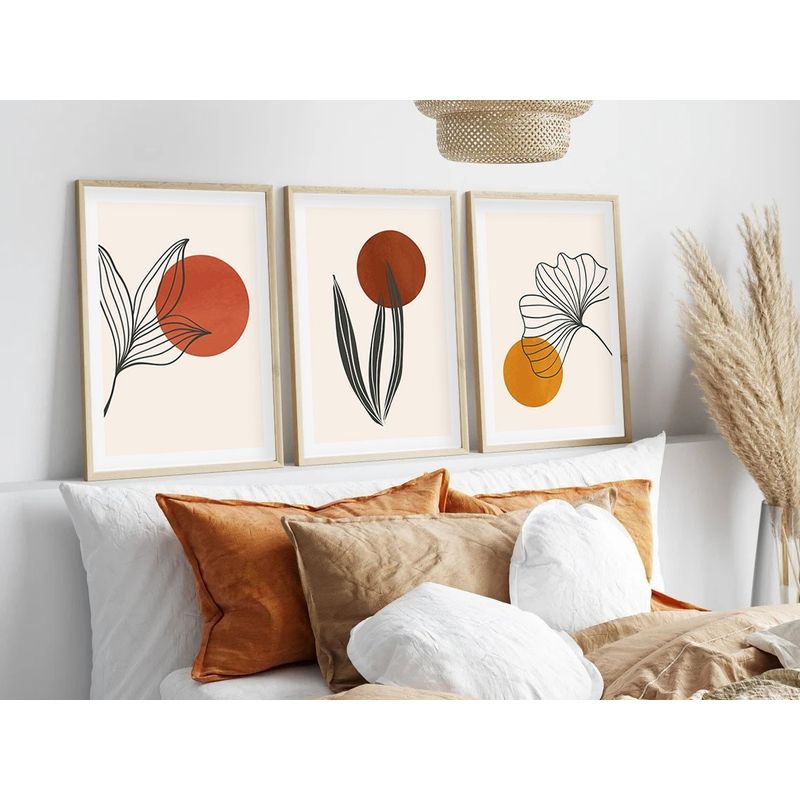 Casa si Gradina - Decoratiuni - Tablouri - Tablou decorativ cu rama, Wallxpert, mdf si lemn masiv, multicolor, 50x70 cm, set 3 piese, 693BSE1542 - Infinity.ro