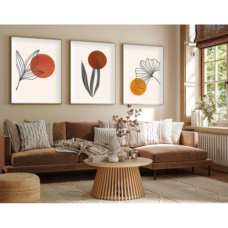 Casa si Gradina - Decoratiuni - Tablouri - Tablou decorativ cu rama, Wallxpert, mdf si lemn masiv, multicolor, 50x70 cm, set 3 piese, 693BSE1542 - Infinity.ro