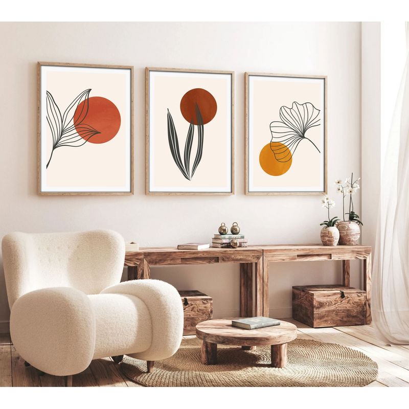 Casa si Gradina - Decoratiuni - Tablouri - Tablou decorativ cu rama, Wallxpert, mdf si lemn masiv, multicolor, 50x70 cm, set 3 piese, 693BSE1542 - Infinity.ro