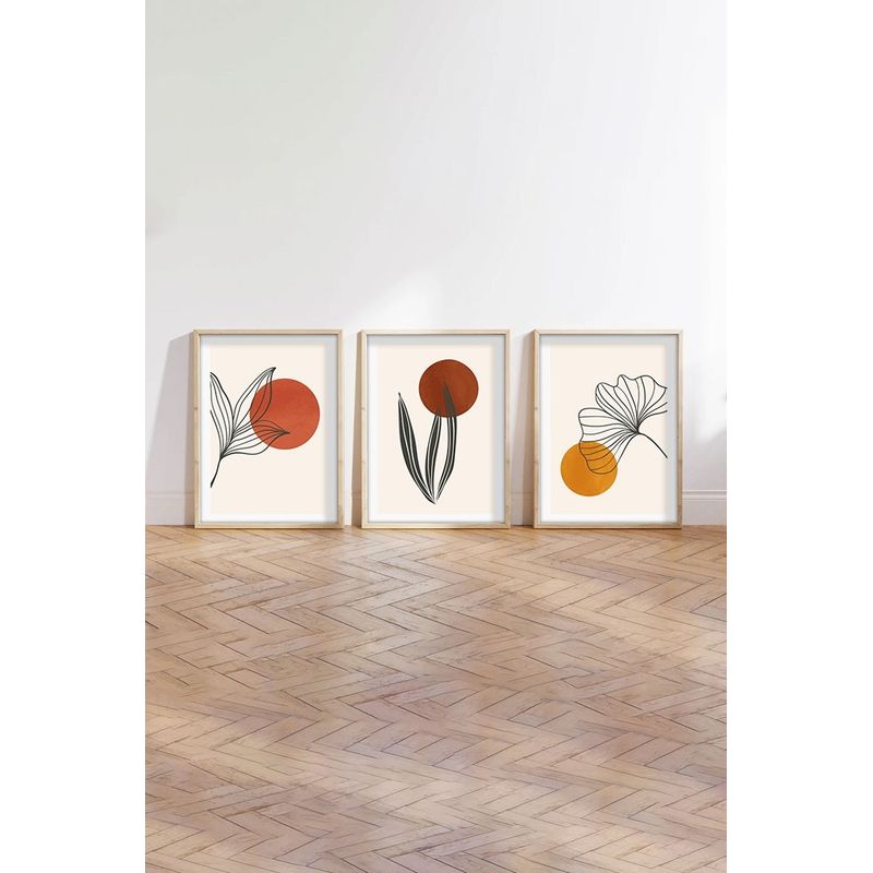 Casa si Gradina - Decoratiuni - Tablouri - Tablou decorativ cu rama, Wallxpert, mdf si lemn masiv, multicolor, 50x70 cm, set 3 piese, 693BSE1542 - Infinity.ro