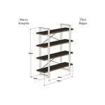 Casa si Gradina - Mobilier - Biblioteci si rafturi - Biblioteci - Biblioteca, Hanah Home, pal melaminat, nuc, 106x33x120 cm - Infinity.ro